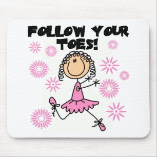 Folge Deinen Zehen Ballerina T-Shirts und Geschenk Mousepad