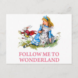 Folge mir - ich bringe dich nach Wunderland! Postkarte