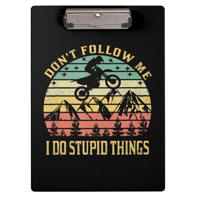 Folge mir nicht Vintagen Kunstgeschenken für Biker Klemmbrett (Vorderseite)