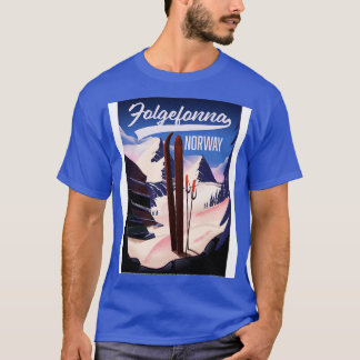 Folgefonna Nordic Ski-Reiseplakat T-Shirt