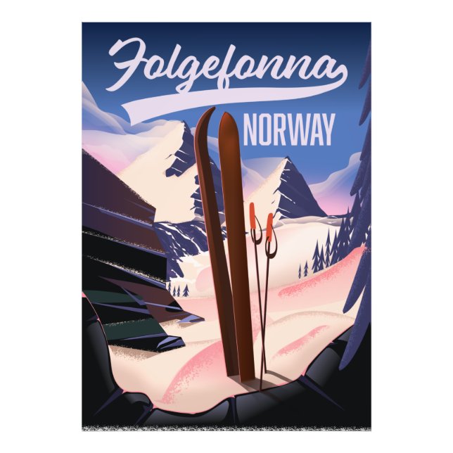 Folgefonna norway Ski Poster. Fotodruck (Vorne)