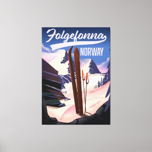 Folgefonna norway Ski Poster. Leinwanddruck