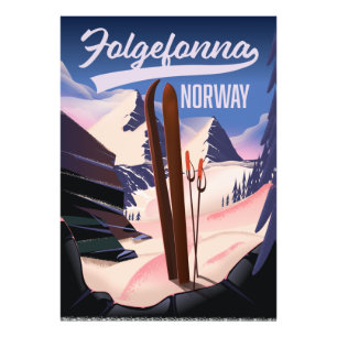 Folgefonna Norwegen Skiposter. Fotodruck