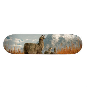Folgen Sie dem Lama Skateboard