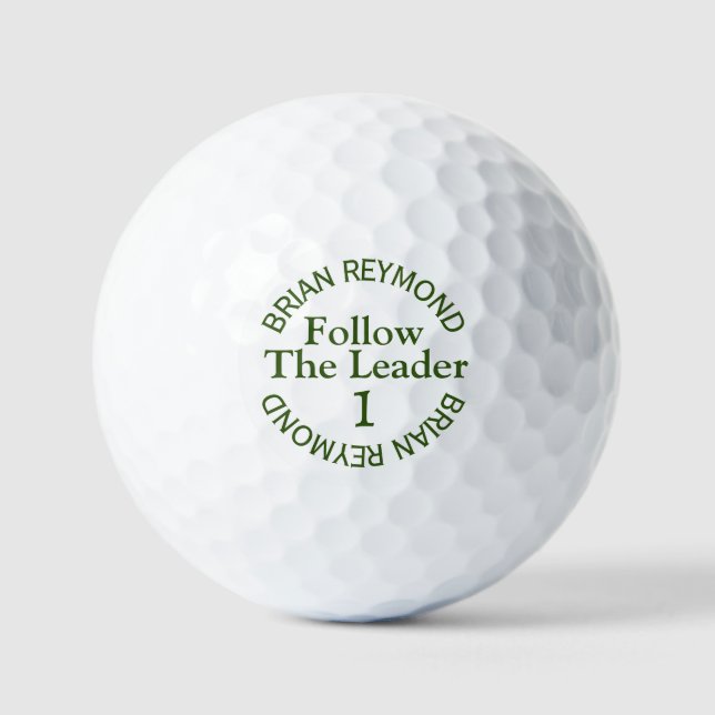 FOLGEN SIE DEM LEADER 1 Sein Name Modern Golfball (Vorderseite)