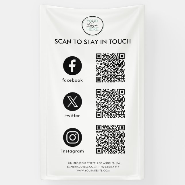 Folgen Sie dem QR Code Business von Social Media Banner (Vertikal)