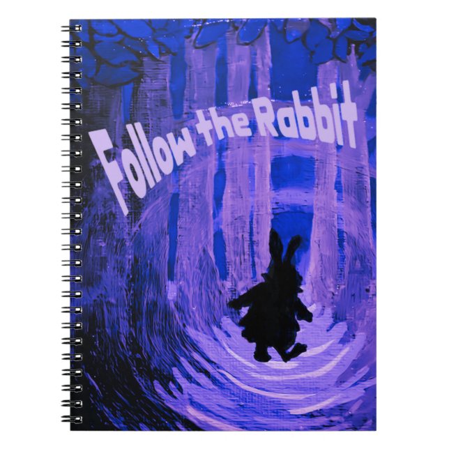 Folgen Sie dem Rabbit Notebook Wonderland inspirie Notizblock (Vorderseite)