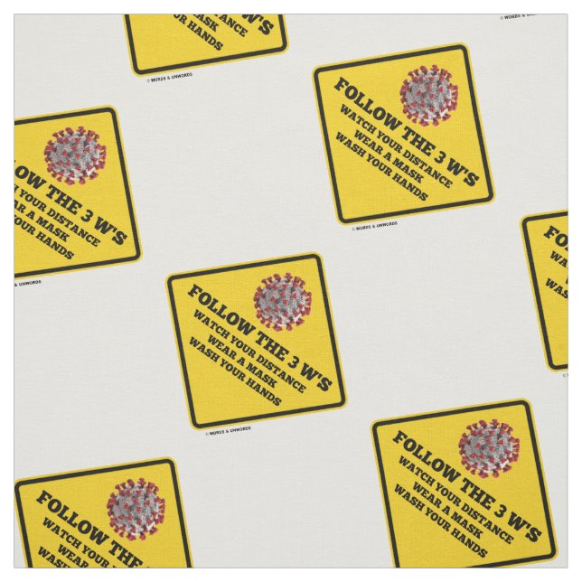 Folgen Sie dem Schild mit den Wash-Händen der 3 Ws Stoff (Muster)