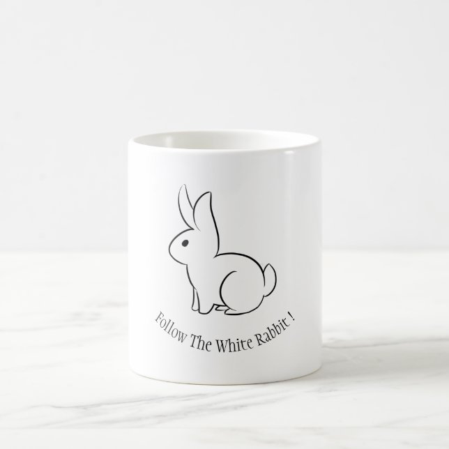 Folgen Sie dem weißen Kaninchen Hoodie Kaffeetasse (Mittel)