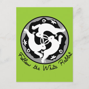 Folgen Sie dem weißen Kaninchen Postkarte