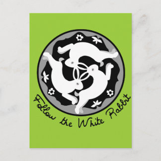 Folgen Sie dem weißen Kaninchen Postkarte