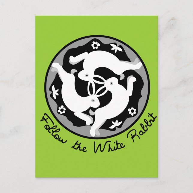 Folgen Sie dem weißen Kaninchen Postkarte (Vorderseite)