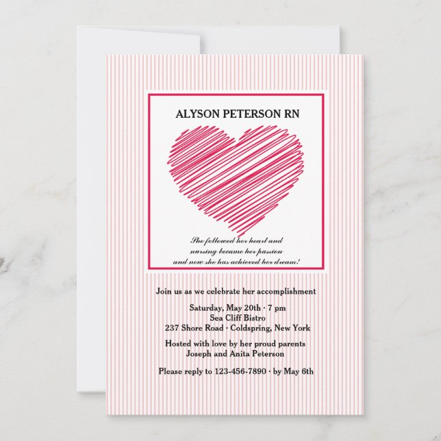 Folgen Sie der Einladung Ihres Abschlusses zur Her (Vorderseite)