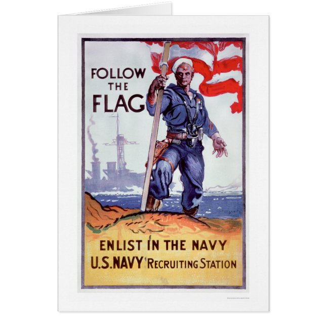 Folgen Sie der Flagge - tragen Sie Marine ein (Vorne)