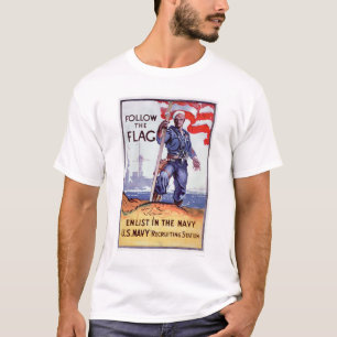 Folgen Sie der Flagge - tragen Sie Marine ein T-Shirt