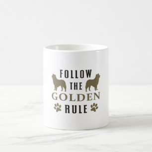 Folgen Sie der Golden Rule Retriever Dog Lover Fun Kaffeetasse