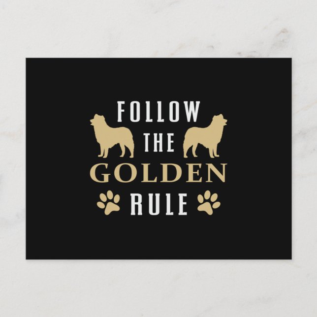 Folgen Sie der Golden Rule Retriever Dog Lover Fun Postkarte (Vorderseite)