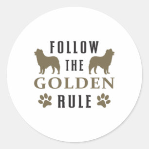 Folgen Sie der Golden Rule Retriever Dog Lover Fun Runder Aufkleber