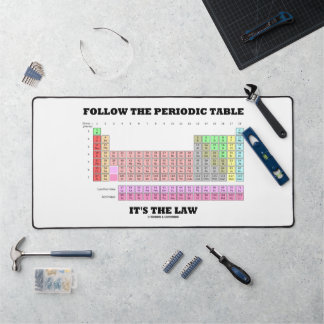 Folgen Sie der Periodic-Tabelle Es ist die Law Che Schreibtischunterlage