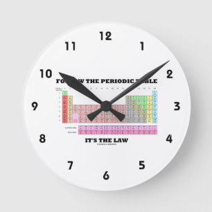 Folgen Sie der Periodischen Tabelle Es ist das Ges Runde Wanduhr