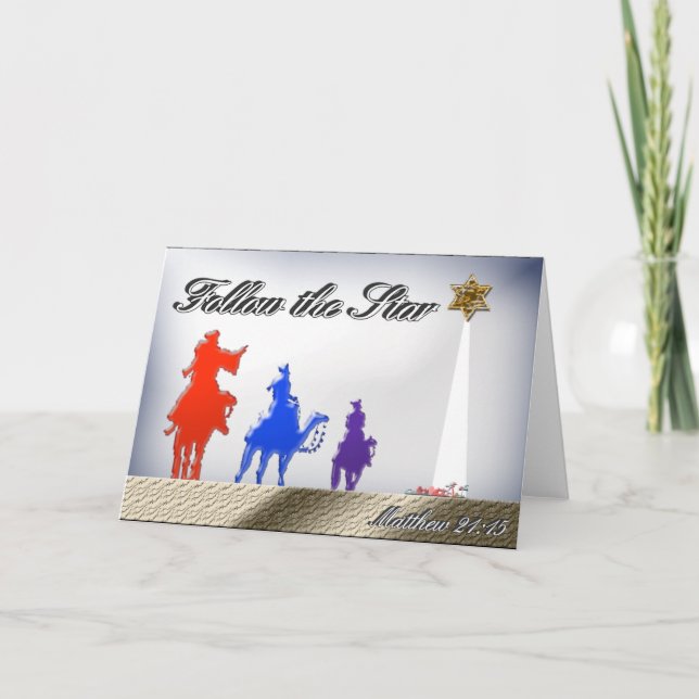 Folgen Sie der Star Grußkarte Feiertagskarte (Vorderseite)