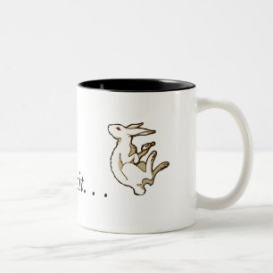 Folgen Sie der weißen Kaninchen-Tasse Zweifarbige Tasse