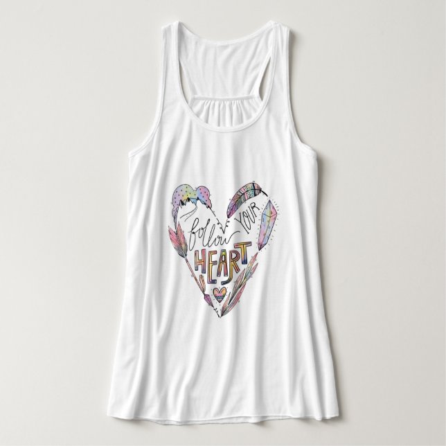 Folgen Sie Ihrem Bohemischen Herzstil Tank Top (Design Vorderseite)