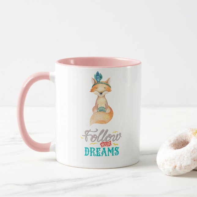 Folgen Sie Ihrem Dreams Fox Tasse (Mit Donut)