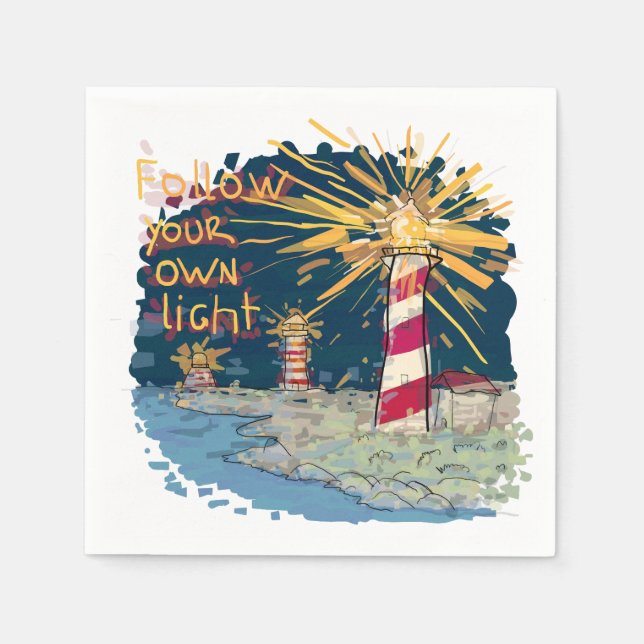 Folgen Sie Ihrem eigenen Licht Serviette (Vorderseite)