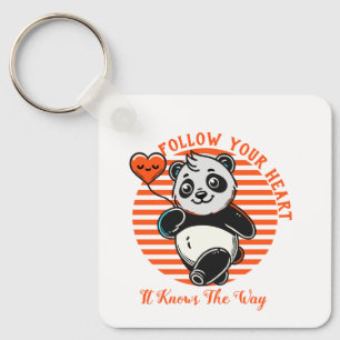 Folgen Sie Ihrem Herz Panda Niedlich Inspiration Schlüsselanhänger