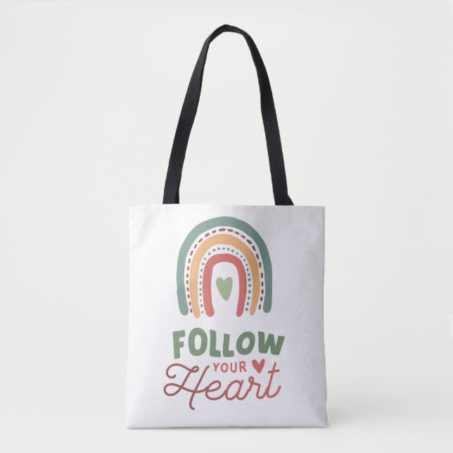 Folgen Sie Ihrem Herz Retro-Regenbogen Inspiration (Vorderseite)