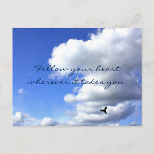 Folgen Sie Ihrem Herz Sky Flug Inspiration Postkarte
