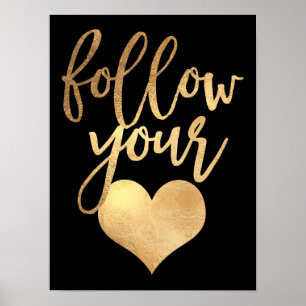 Folgen Sie Ihrem Herzen, Imitate Gold Foil Poster