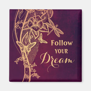 Folgen Sie Ihrem Traum Eleganter Schmetterling auf Magnet