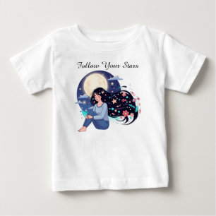 Folgen Sie Ihren Sternen Celestial Woman Kunstprin Baby T-shirt