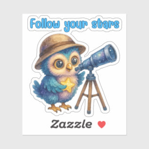 Folgen Sie Ihren Sternen - Eule-Aufkleber Aufkleber