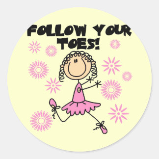 Folgen Sie Ihren Toes Ballerina Tshirts und Gesche Runder Aufkleber