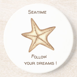 Folgen Sie Ihren Träumen Aquarell Seatime Starfish Getränkeuntersetzer