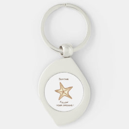 Folgen Sie Ihren Träumen Aquarell Seatime Starfish Schlüsselanhänger