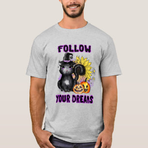 Folgen Sie Ihren Träumen - Black Cat Jack-O-Lanter T-Shirt