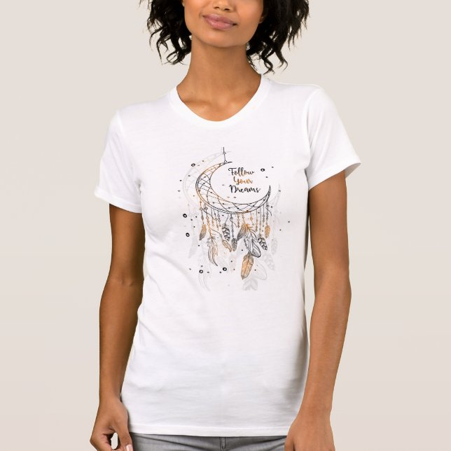 Folgen Sie Ihren Träumen, dem Bohemischen Dreamcat T-Shirt (Vorderseite)