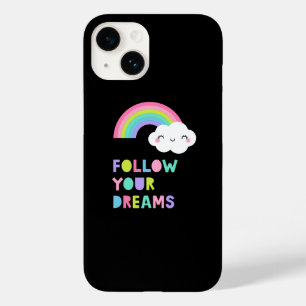Folgen Sie Ihren Träumen Niedliche Regenbogenwolke Case-Mate iPhone 14 Hülle