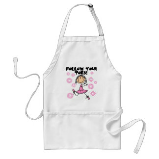 Folgen Sie Ihren Zehe-Ballerina-T-Shirts und Schürze