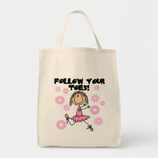 Folgen Sie Ihren Zehe-Ballerina-T-Shirts und Tragetasche