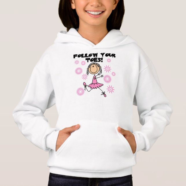 Folgen Sie Ihrer Zehe-Ballerina Hoodie (Vorderseite)
