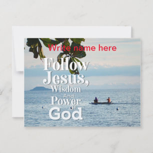 Folgen Sie Jesus Natureview Personalisiert Postcar Postkarte
