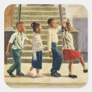 Folgen Sie mir 1995 Quadratischer Aufkleber