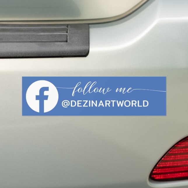 Folgen Sie mir Facebook Social Media Page Schwarz- Autoaufkleber (Auf Auto)