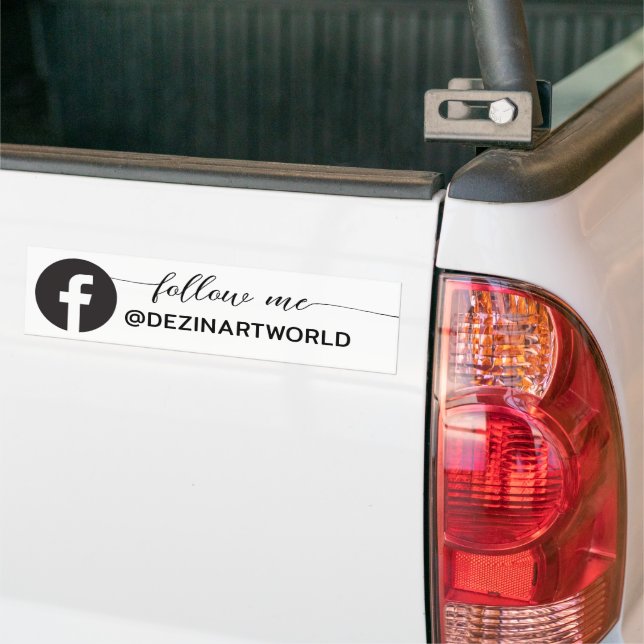 Folgen Sie mir Facebook Social Media Page Schwarz- Autoaufkleber (Auf Lkw)