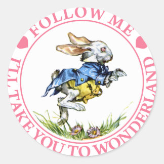 FOLGEN SIE MIR - ICH BIN MIT IHNEN NACH WONDERLAND RUNDER AUFKLEBER